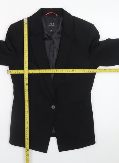 Next Women's Black Blazer Jacket Size 6 Regular Fit Lined Office Workwear