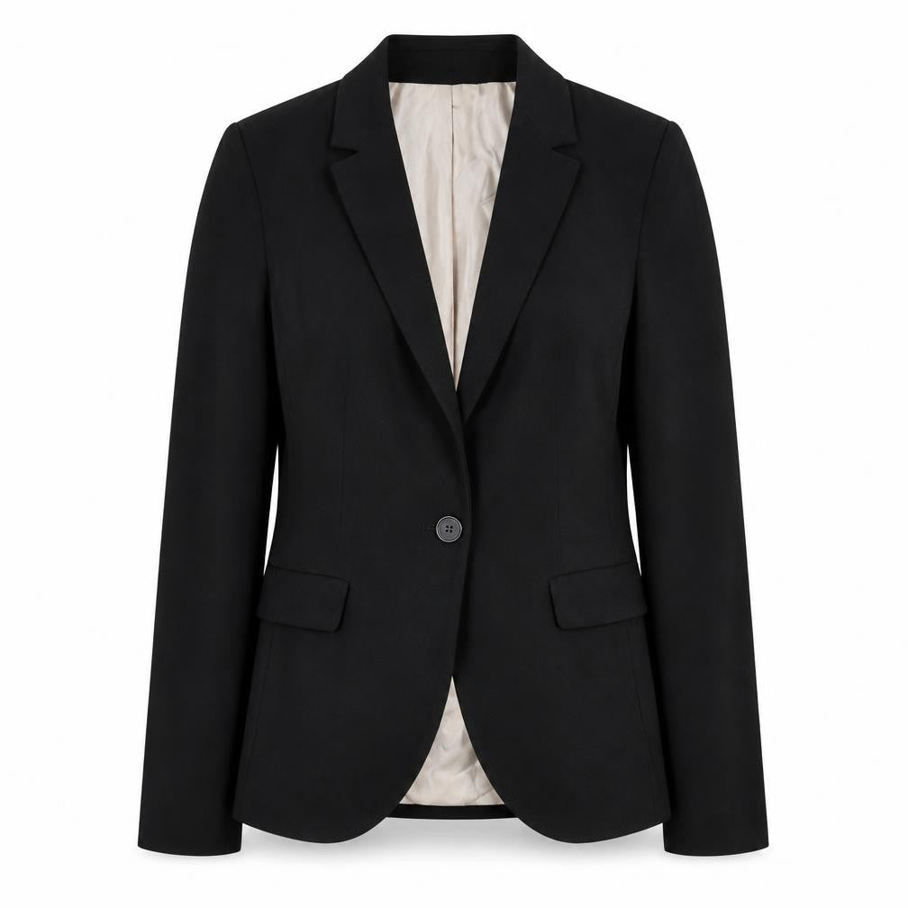Zara Basic Womens Black Blazer Jacket Size 8 Classic Single Breasted