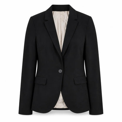 Zara Basic Womens Black Blazer Jacket Size 8 Classic Single Breasted