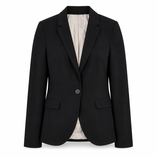 Zara Basic Womens Black Blazer Jacket Size 8 Classic Single Breasted
