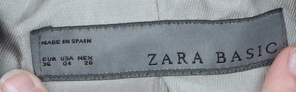 Zara Basic Womens Black Blazer Jacket Size 8 Classic Single Breasted