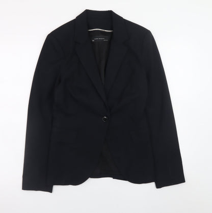 Zara Women's Black Blazer Size 10 Classic Lined Work Jacket
