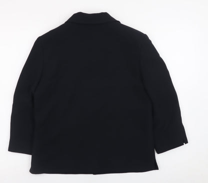 Monsoon Women’s Black Blazer Size 14 Classic Buttoned Jacket
