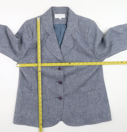 Cotswold Collections Women Blue Size 14 Classic Blazer Jacket