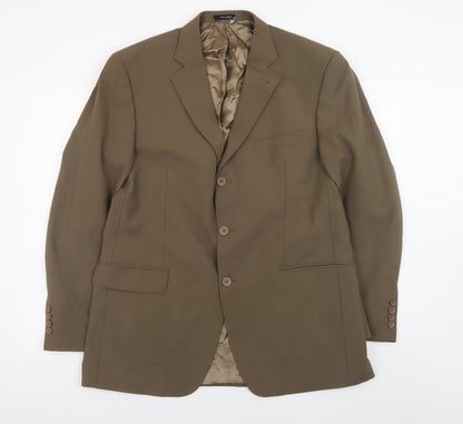 Tom English Men's Brown Wool Blend 42R Classic Blazer Jacket