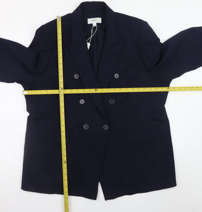 Marks and Spencer Womens Blue Size 22 Double Breasted Blazer Jacket