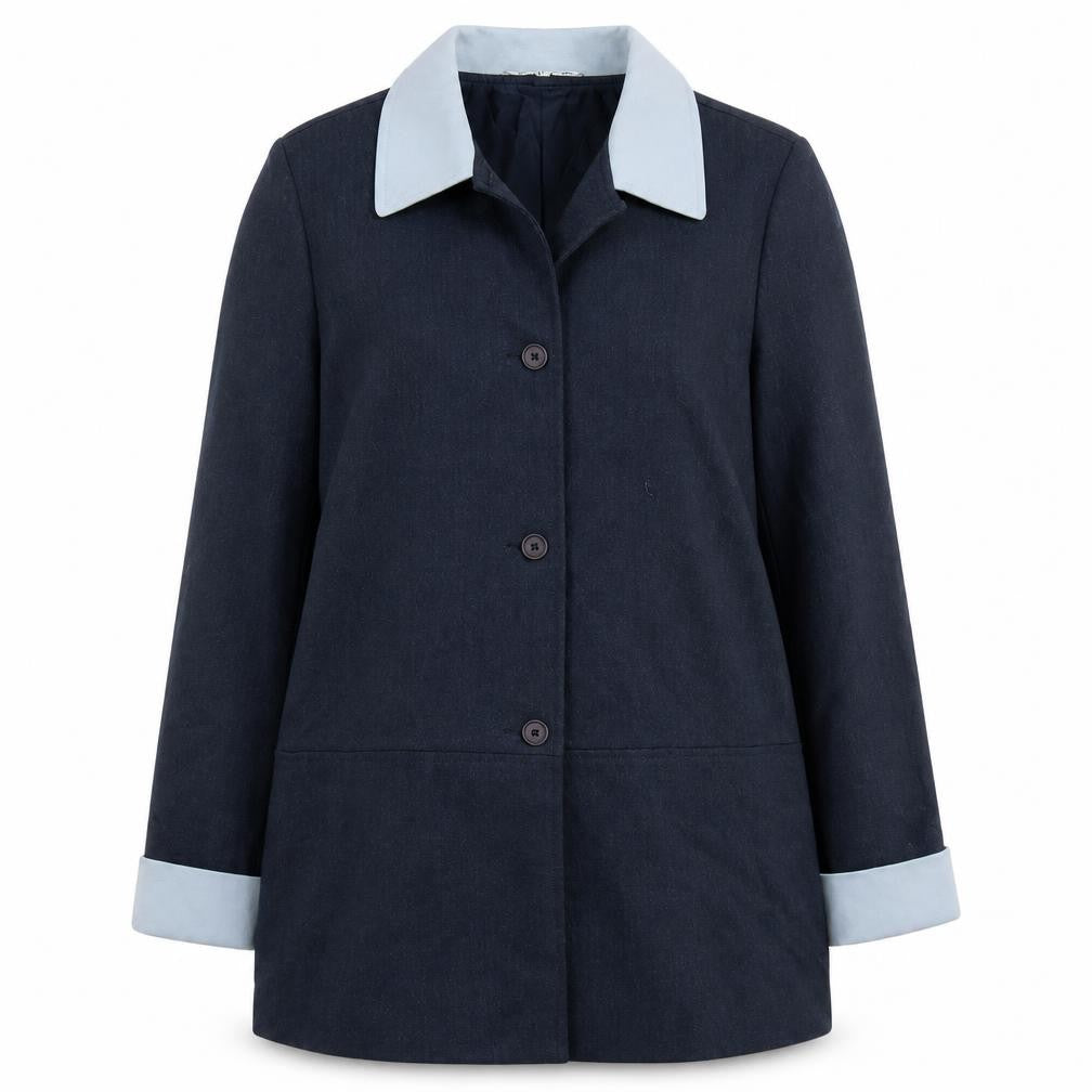 Womens UK Size 12 Penny Plain Blue Overcoat