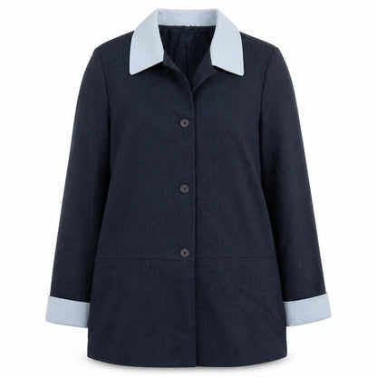 Womens UK Size 12 Penny Plain Blue Overcoat
