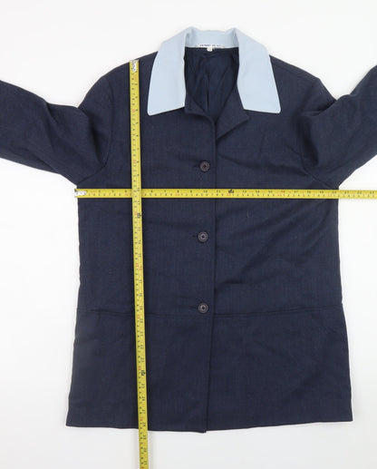 Womens UK Size 12 Penny Plain Blue Overcoat