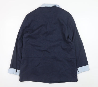 Womens UK Size 12 Penny Plain Blue Overcoat