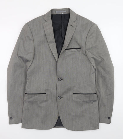 Women's Grey Regular Fit Blazer Jacket Size 10 Formal Workwear