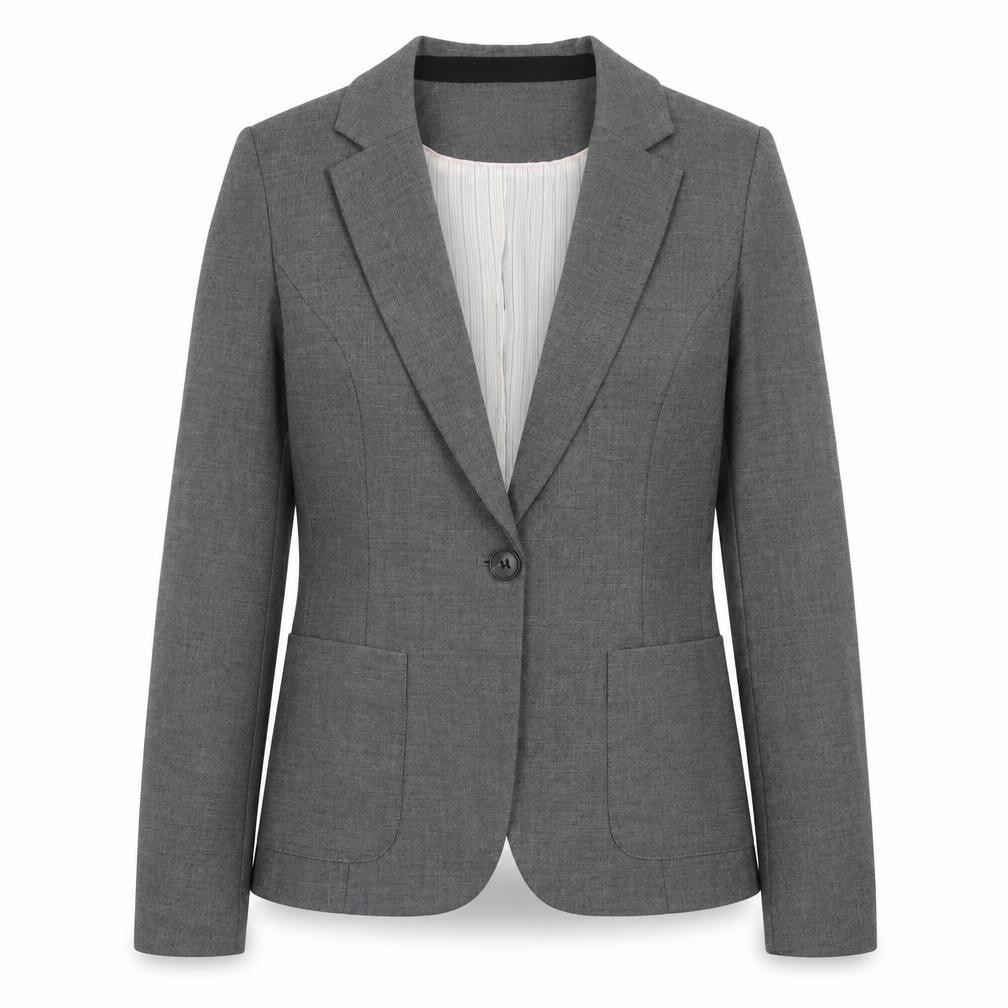 H&M Womens Grey Slim Fit Blazer Jacket Size 8