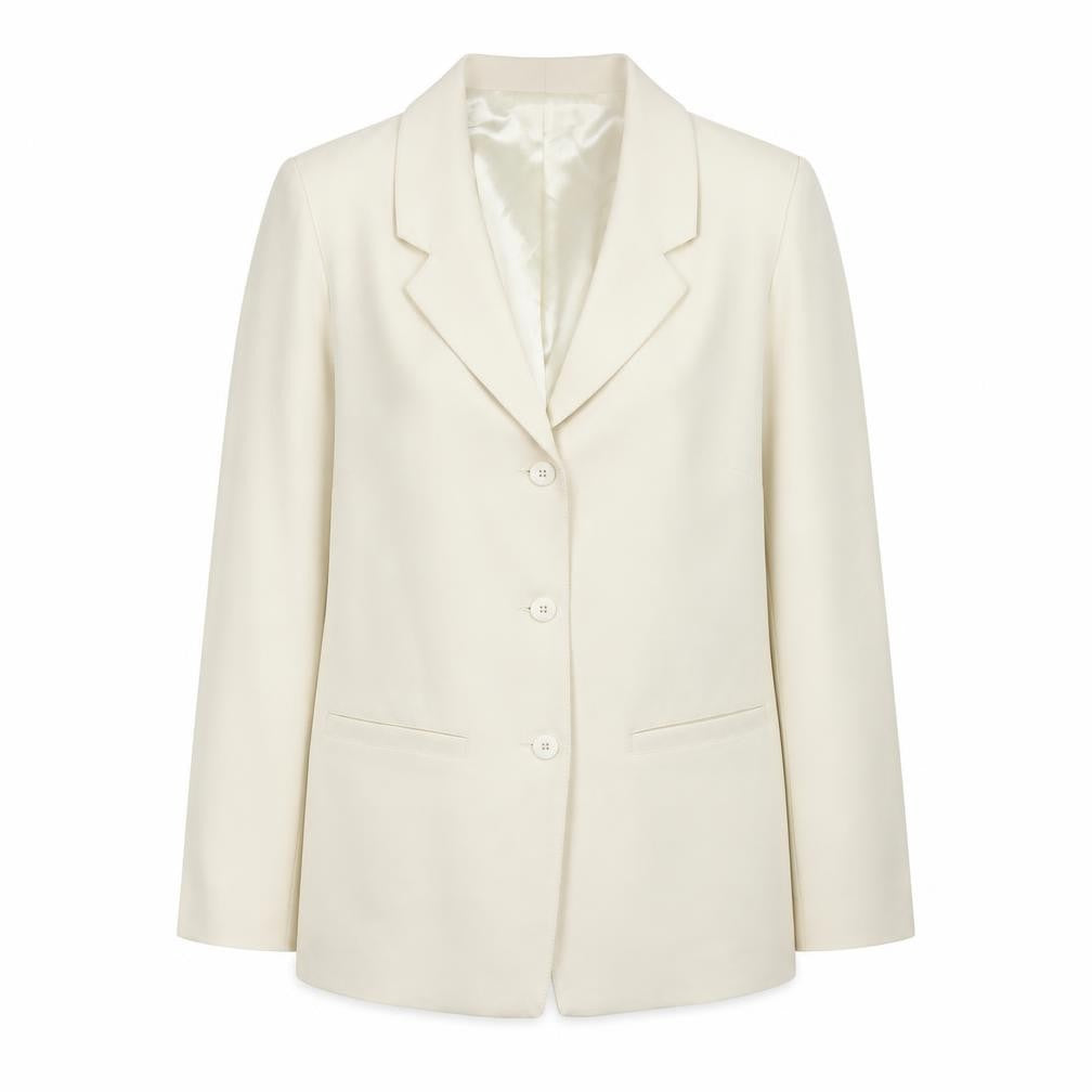 Damart Women’s Ivory Polyester Lined Blazer Size 12