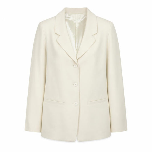 Damart Women’s Ivory Polyester Lined Blazer Size 12