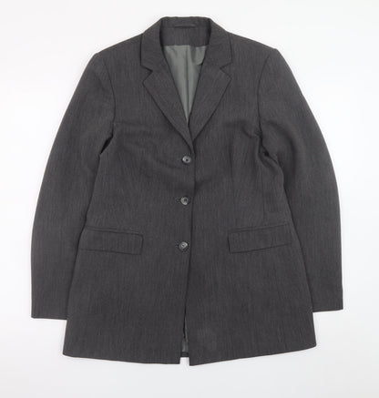 Dorothy Perkins Women Grey Size 12 Blazer Jacket Formal Workwear