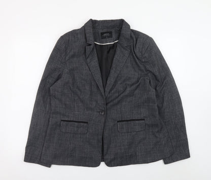 Papaya Women's Grey Check Blazer Jacket Size 18 Smart Workwear