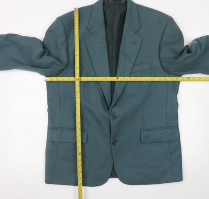 BHS Men's Teal Wool Blend Short Blazer 42in Classic Fit Jacket