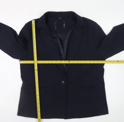 Dorothy Perkins Women’s Blue Blazer Size 16 Regular Fit Work Jacket