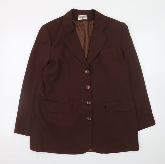 Bon Marché Women's Brown Size 16 Blazer Jacket Smart Workwear