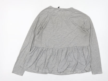Womens UK Size 10 ASOS DESIGN Grey Tunic Blouse
