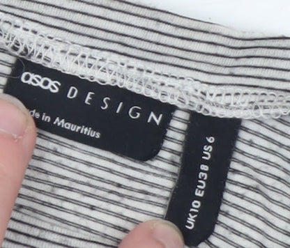 Womens UK Size 10 ASOS DESIGN Grey Tunic Blouse
