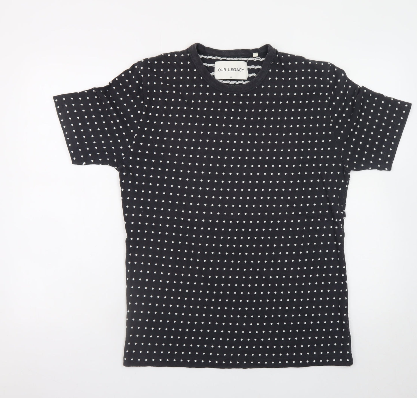 Our Legacy Womens Black Polka Dot Cotton T-Shirt Size 12