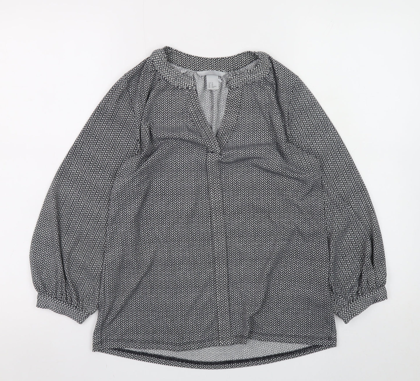 Womens UK Size XS H&M Black Tunic Blouse