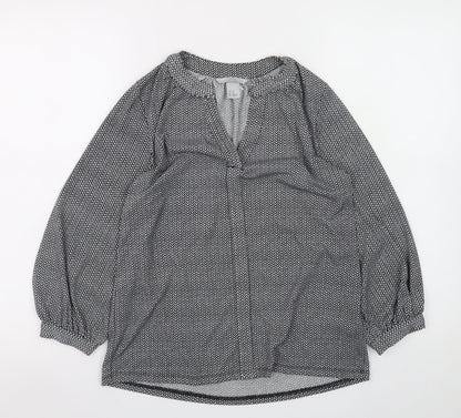Womens UK Size XS H&M Black Tunic Blouse