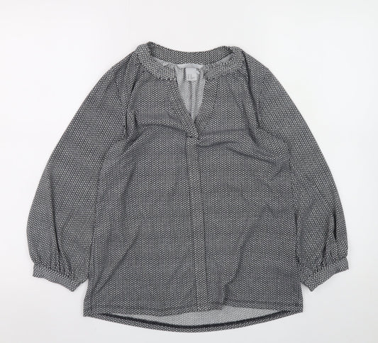 Womens UK Size XS H&M Black Tunic Blouse