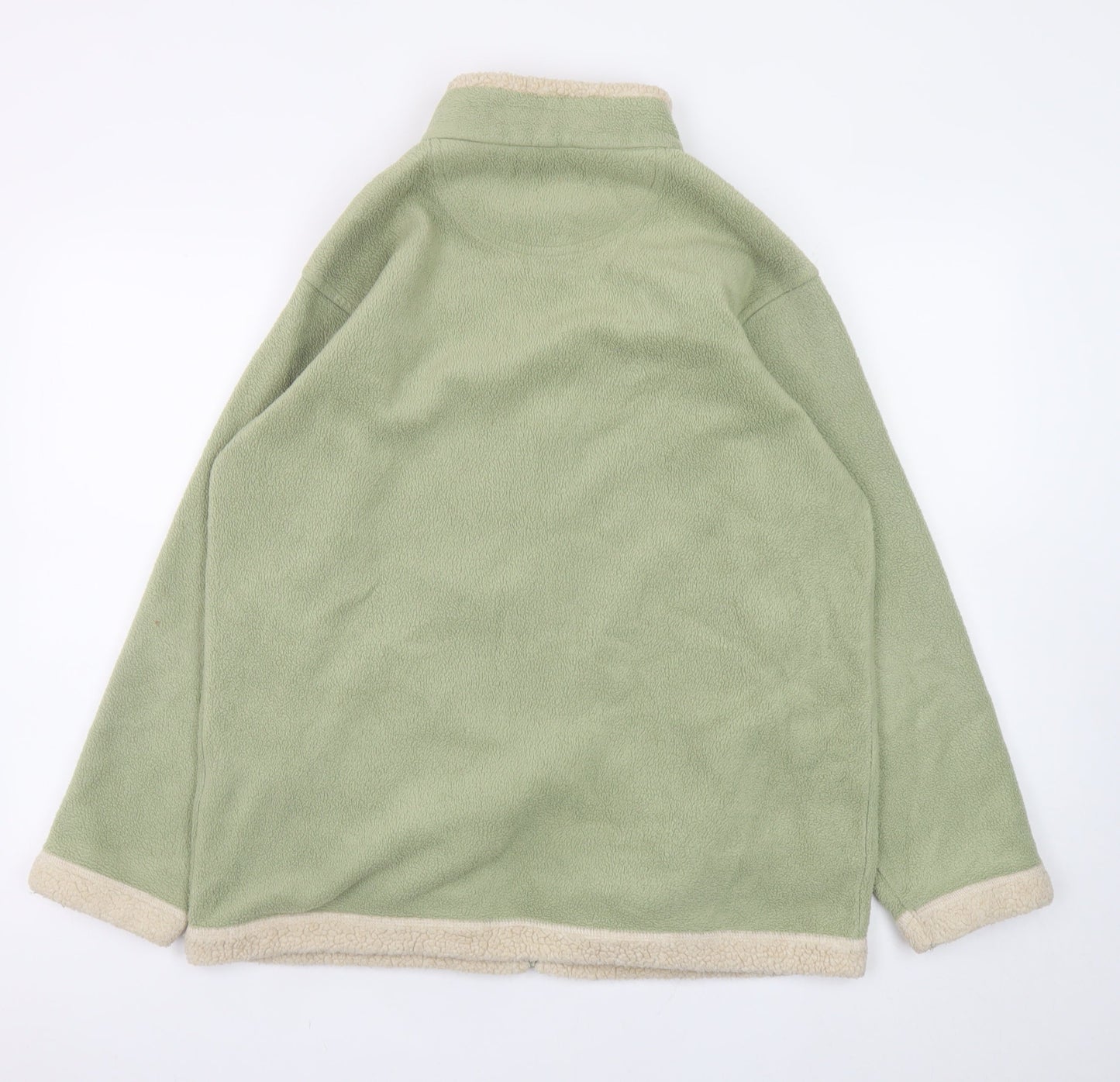 EWM Womens Green Fleece Full Zip Mid-Length Jacket Size 14/16