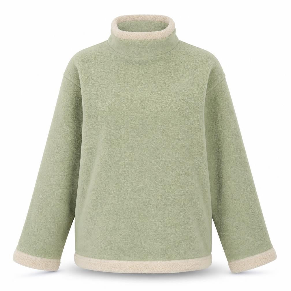 EWM Womens Green Fleece Full Zip Mid-Length Jacket Size 14/16