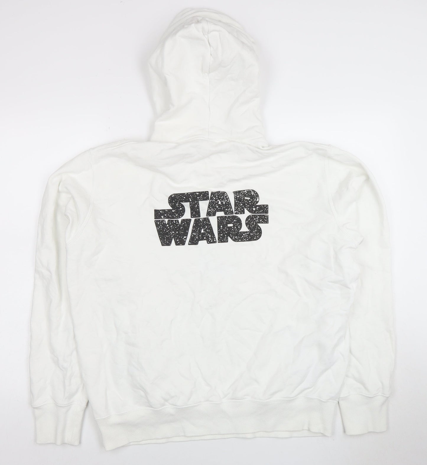 Mens UK Size L Uniqlo White Pullover Hoodie