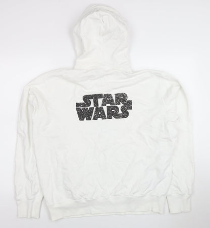 Mens UK Size L Uniqlo White Pullover Hoodie