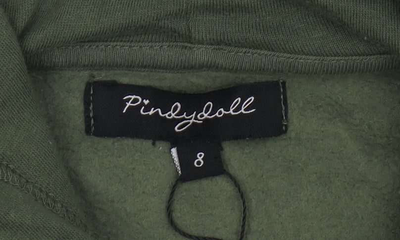 Womens UK Size 8 Pindydoll Green Pullover Hoodie