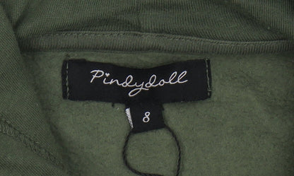 Womens UK Size 8 Pindydoll Green Pullover Hoodie