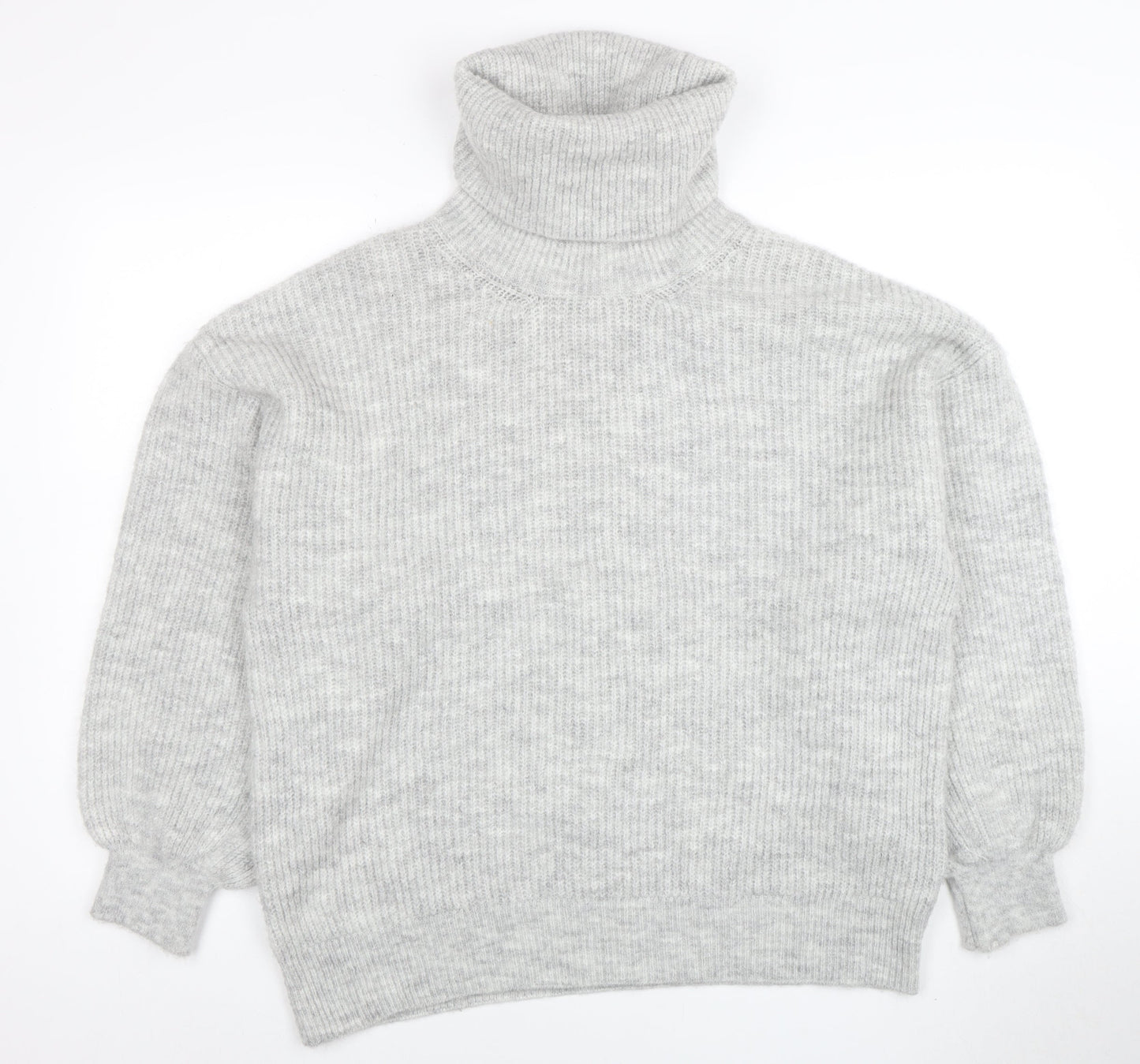 Gallery Women Grey Roll Neck Long Sleeve Pullover Jumper Size L