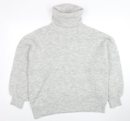 Gallery Women Grey Roll Neck Long Sleeve Pullover Jumper Size L