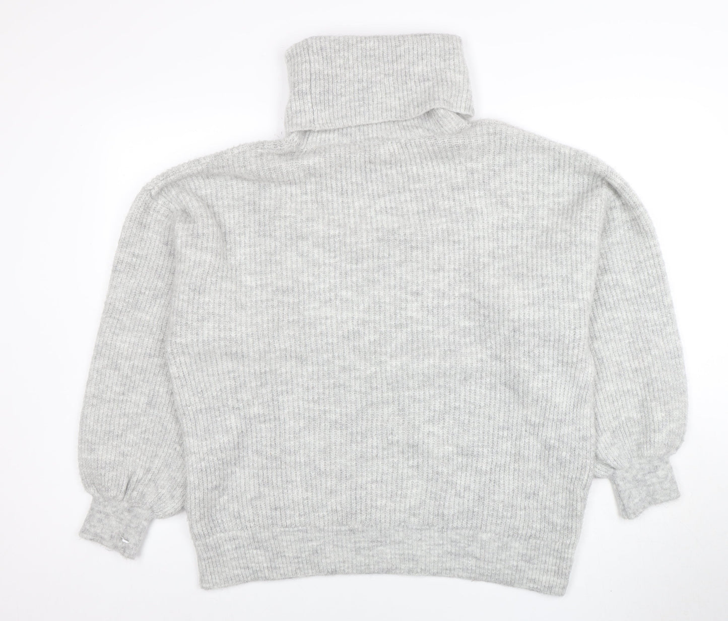 Gallery Women Grey Roll Neck Long Sleeve Pullover Jumper Size L