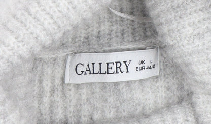 Gallery Women Grey Roll Neck Long Sleeve Pullover Jumper Size L