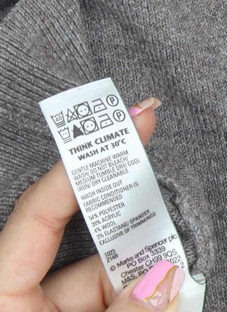 Womens UK Size XL Marks and Spencer Grey Pullover Jumper