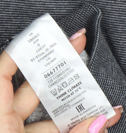 Mens UK Size S Marks and Spencer Grey Full Zip Sweatshirt