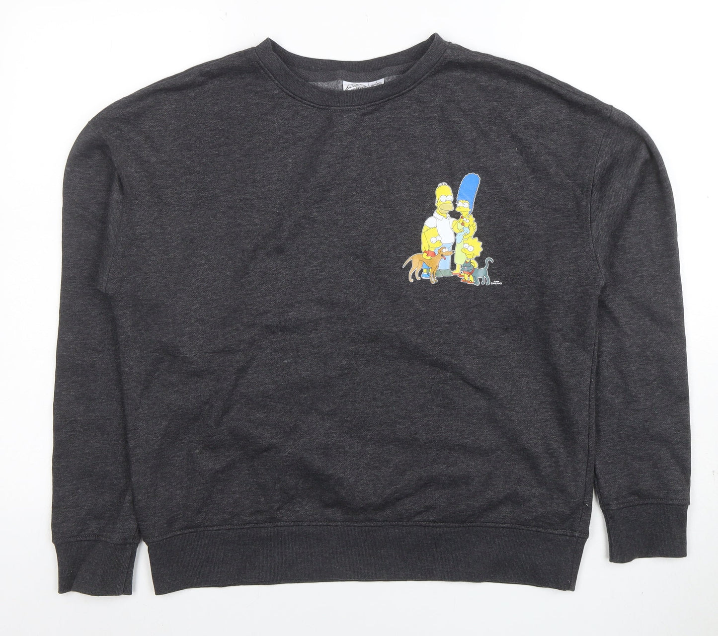 Mens UK Size S The Simpsons Grey Pullover Sweatshirt