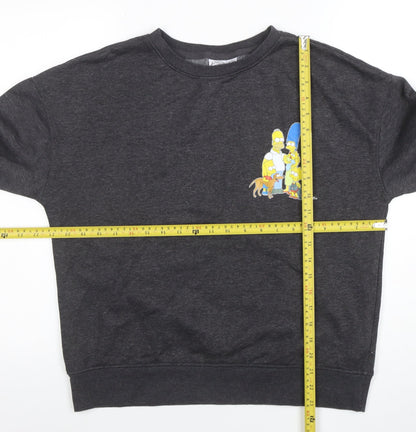 Mens UK Size S The Simpsons Grey Pullover Sweatshirt