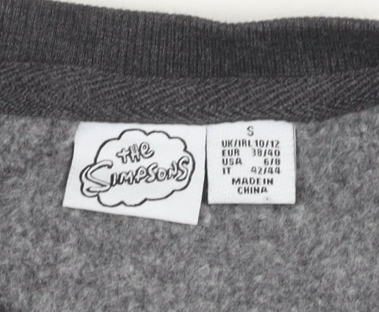 Mens UK Size S The Simpsons Grey Pullover Sweatshirt