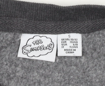Mens UK Size S The Simpsons Grey Pullover Sweatshirt