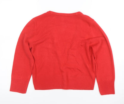 Womens UK Size 10 F&F Red Cardigan Jumper