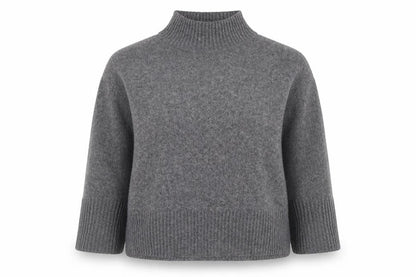 ASOS Womens Grey Mock Neck Wool Blend Relaxed Fit Jumper Size 14