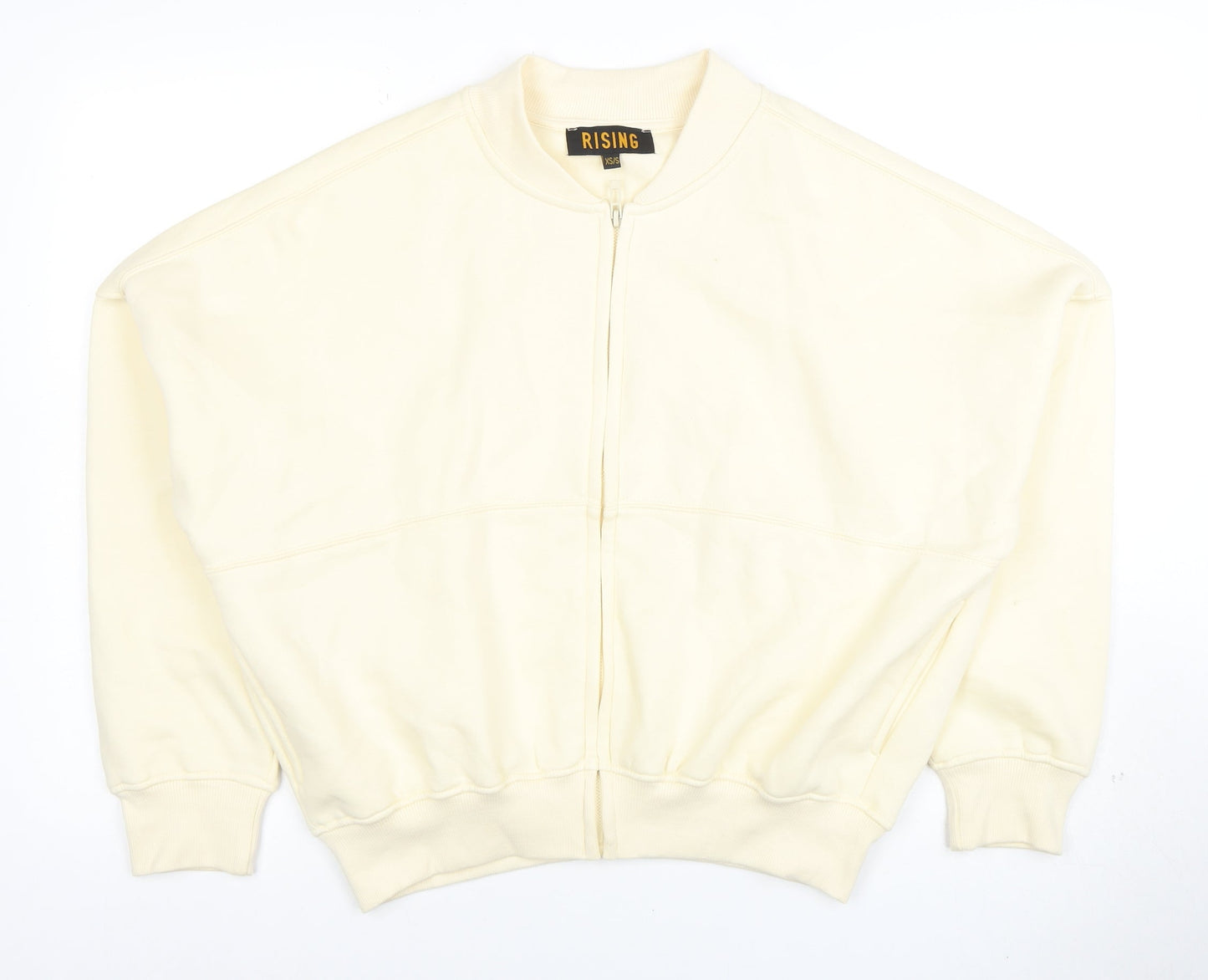 Womens UK Size XS Rising Beige Full Zip Sweatshirt