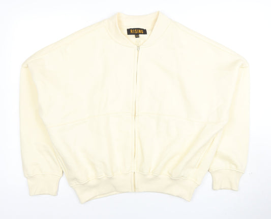 Womens UK Size XS Rising Beige Full Zip Sweatshirt