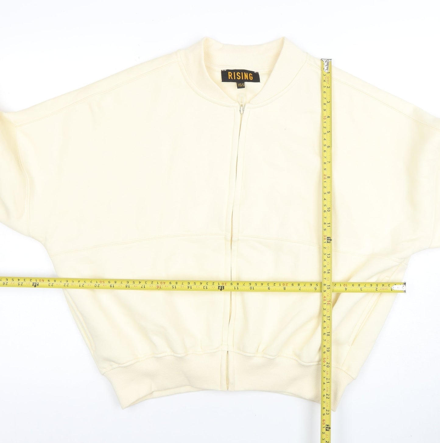 Womens UK Size XS Rising Beige Full Zip Sweatshirt